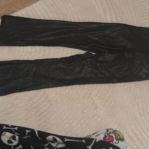 Black fake leather pants